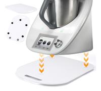FAOKZE Tabla de deslizamiento para Thermomix TM6 / TM5,Tabla de deslizamiento Thermomix con asa,Tabla acrílica de deslizamiento sin esfuerzo,Blanco