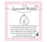 FAOMZQ Gimnasia regalo para niñas, regalos inspiradores para gimnastas, collar de gimnasia para niñas, hija, hermana, nieta, sobrina, cumpleaños, Navidad, escolarización, actuación, Zirconia cúbica