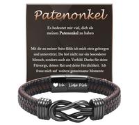 FAOMZQ Pulsera de piel con grabado para padrino, regalo de cumpleaños, Navidad, Día del Padre, Acción de Gracias, comunión