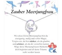 FAOMZQ Sirena de regalo para niña, cadena de sirena para hija, hermana, nieta, sobrina, sirena, regalo de cumpleaños, Navidad, comienzo del colegio, graduación, comunión