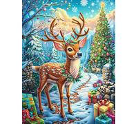 Faon de Navidad Rompecabezas 500 Piezas Cartón Grueso para Parejas Cuentos de Hadas de Animales y Plantas Desarrollo Habilidades Pieza Decorativa Casa Pack Completo Regalo Cumpleaños 500 PCS