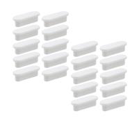 Faotup 20 piezas de cubierta de goma para fregadero de baño, agujero ovalado, tapa de desbordamiento para fregadero, color blanco