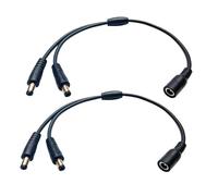Faoyliye Cable adaptador divisor en Y de 5,5 x 2,1 mm, CC 5,5 x 2,1 mm, 1 hembra a 2 machos, para laptop, cámara CCTV, tira de luz LED, 30 cm