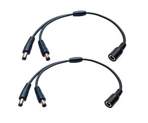 Faoyliye Cable adaptador divisor en Y de 5,5 x 2,1 mm, CC 5,5 x 2,1 mm, 1 hembra a 2 machos, para laptop, cámara CCTV, tira de luz LED, 30 cm