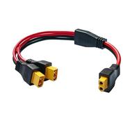 Faoyliye Cable divisor XT60 Y, adaptador XT60 hembra a conector macho doble, cable de extensión XT60 de 10 AWG, para estación de energía solar portátil y panel solar, etc. 30 cm