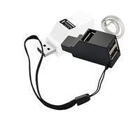 Faoyliye Divisor USB 2.0, [2 unidades] 3 puertos USB 2.0 Hub divisor de alta velocidad, adaptador divisor USB portátil para PC, portátil, blanco y negro