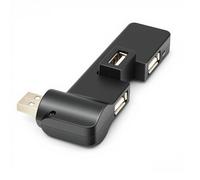Faoyliye Mini concentrador USB 2.0 de 4 puertos, [giratorio de 90°/180°], extensión USB para mouse, teclado, disco duro o más dispositivos USB, color negro