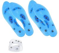 Far Infrared Acupressure Insoles,2pcs Acupuncture Foot Massage Insoles, Massage Magnetic Therapy Foot Insoles, Anti Fatigue Insoles (L,blue+blue)