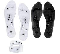 Far Infrared Acupressure Insoles,2pcs Acupuncture Foot Massage Insoles, Massage Magnetic Therapy Foot Insoles, Anti Fatigue Insoles (L,black+transparent color)