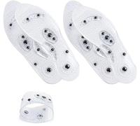 Far Infrared Acupressure Insoles,2pcs Acupuncture Foot Massage Insoles, Massage Magnetic Therapy Foot Insoles, Anti Fatigue Insoles (L,transparent color+transparent color)