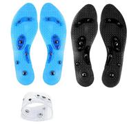 Far Infrared Acupressure Insoles,2pcs Acupuncture Foot Massage Insoles, Massage Magnetic Therapy Foot Insoles, Anti Fatigue Insoles (L,blue+black)