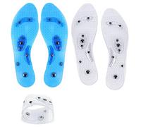Far Infrared Acupressure Insoles,2pcs Acupuncture Foot Massage Insoles, Massage Magnetic Therapy Foot Insoles, Anti Fatigue Insoles (S,transparent color+blue)