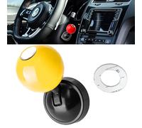 Far Voyager Push Start Button, Car Starter Button Push Start Button, Universal One-Button Start Car Shift Knob, Customized Cars Start Ignition Switch Buttons Rocker Protector(Yellow)