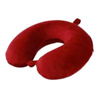 Far win - Almohada cervical de viaje, 100 % espuma viscoelástica, forma de U, reposacabezas portátil, collarín ligero, cojín de cuello para avión, coche, hogar, oficina, descanso para dormir (rojo)