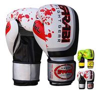 Farabi Boxing Gloves Boxing Gloves for Training Punching Sparring Muay Thai Kickboxing Gloves (White, 16Oz)