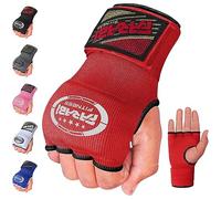 Farabi Sports Adultos Guantes de Entrenamiento sin Dedos para Gimnasio, Fitness, Boxeo, MMA, Muay Thai, con Protector en los Nudillos (Rojo, S/M)