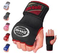 Farabi Sports Adultos Guantes de Entrenamiento sin Dedos para Gimnasio, Fitness, Boxeo, MMA, Muay Thai, con Protector en los Nudillos (Negro, L/XL)