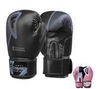 Farabi Sports Boxing Gloves Boxing Gloves for Training Punching Sparring Muay Thai Kickboxing Gloves (Black, 10-oz)
