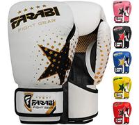 Farabi Sports Guantes de Entrenamiento para niños y niñas 6oz, Ideales para MMA, Muay Thai, Saco y prácticas para Edades de 5 a 10 años (White, 6-oz)