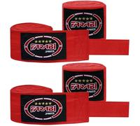 Farabi Sports Kids Vendas Boxeo 2,5 Metros de Largo Vendas Boxeo - Cinta Boxeo con par para MMA, Muay Thai, Entrenamiento, Kickboxing y Deportes de Combate (Rojo (Paquete de 2)