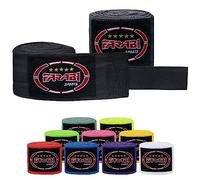 Farabi Sports Kids Vendas Boxeo 2,5 Metros de Largo Vendas Boxeo - Cinta Boxeo con par para MMA, Muay Thai, Entrenamiento, Kickboxing y Deportes de Combate (Black)