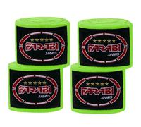 Farabi Sports Kids Vendas Boxeo 2,5 Metros de Largo Vendas Boxeo - Cinta Boxeo con par para MMA, Muay Thai, Entrenamiento, Kickboxing y Deportes de Combate (Verde (Paquete de 2)
