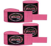 Farabi Sports Kids Vendas Boxeo 2,5 Metros de Largo Vendas Boxeo - Cinta Boxeo con par para MMA, Muay Thai, Entrenamiento, Kickboxing y Deportes de Combate (Rosa (Paquete de 2)