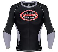Farabi Sports MMA Rash Guard Compression Top Gym Training Body Armour BJJ Base Layer by farabi (Black, XL)