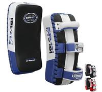 Farabi Sports paos Muay Thai para Coaching, Entrenamiento, Kickboxing Curved Kick Pad, pao Muay Thai Strike Shield MMA Pads (Azul (Par))