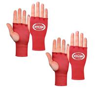 Farabi Sports Vendas de Boxeo, Guantes elásticos de Invierno de Medio Dedo, Acolchado sin Gel para MMA, Muay Thai, Deportes de Combate, Kickboxing y Artes Marciales. (Rojo (Paquete de 2), S/M)