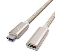 Faracent Cable de extensión USB tipo C, (6 pies/1,8 m) USB 3.1 (5 gbps) macho a hembra cable de datos trenzado para MacBook Pro, iPad Pro 2020, superficie, Samsung Galaxy S20/S10/S9 dorado