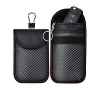 Faraday - Paquete de 2 bolsas bloqueadoras de señal para llave de coche, bloquea la entrada sin llave del coche y señales RFID, emisor de señal con funda para llave de coche, máxima seguridad para el
