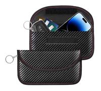 Faraday - Paquete de 2 bolsas para llavero de teléfono celular, bolsa Faraday de 8.3 x 4.3 pulgadas, soporte de bloqueo de señal RFID, protector de bloqueo de entrada sin llave, funda de seguridad