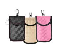 Faraday - Paquete de 3 bolsas para llaves de coche, antirrobo con bloqueo RFID para seguridad del coche (rosa, negro y amarillo)