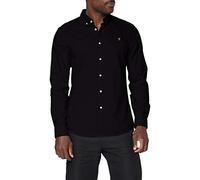 Farah Brewer Slim Fit Cotton Oxford Shirt Camisa, Negro, M para Hombre