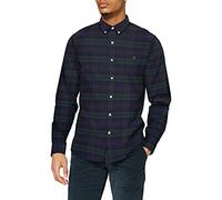 Farah Camisa a Cuadros para Hombre de Manga Larga con Cuello, Pino, L