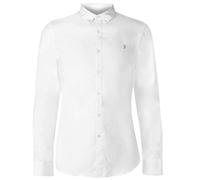 Farah Brewer Cotton Oxford Slim FIT Shirt Camisa, Blanco, M para Hombre