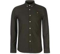 Farah Camisa de Manga Larga de algodón para Hombre, Verde Oscuro, XS