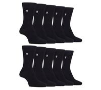 Farah Paquete múltiple de 10 pares de calcetines de vestir de bambú para hombre, calcetines de algodón brillante con parte superior de agarre suave, Negro, 6-11