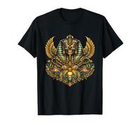 Faraón Cráneo Estilo Egipcio Arte Antiguo Dorado Camiseta