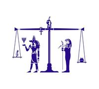 Faraón de la cultura del papiro egipcio con dioses y diosas ofreciendo sacrificios a los antiguos dioses egipcios Pegatinas de pared 49.4x65.4cm Se puede modificar y añadir información Azul oscuro