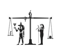 Faraón de la cultura del papiro egipcio con dioses y diosas ofreciendo sacrificios a los antiguos dioses egipcios Pegatinas de pared 49.4x65.4cm Removible sin dejar pegamento Negro