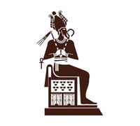 Faraón de la cultura del papiro egipcio con dioses y diosas ofreciendo sacrificios a los antiguos dioses egipcios Pegatinas de pared 50.4x79.7cm No daña la superficie de la pared Café