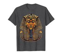 Faraón Egipcio Antiguo Cara sarcófago Egipto Camiseta, Hombre, Jaspeado Oscuro, S