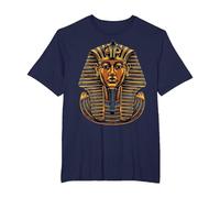 Faraón Egipcio Antiguo Cara sarcófago Egipto Camiseta, Hombre Tallas Grandes, Azul Marino, 2X Alto