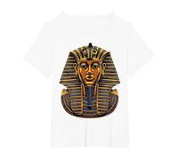 Faraón Egipcio Antiguo Cara sarcófago Egipto Camiseta, Mujer Tallas Grandes, Blanco, 1XL Grande