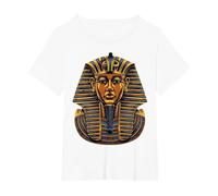 Faraón Egipcio Antiguo Cara sarcófago Egipto Camiseta, Mujer Tallas Grandes, Blanco, 2XL Grande