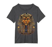 Faraón Egipcio Antiguo Cara sarcófago Egipto Camiseta, Mujer Tallas Grandes, Jaspeado Oscuro, 1XL Grande