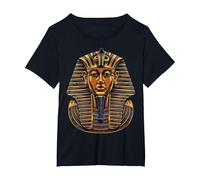 Faraón Egipcio Antiguo Cara sarcófago Egipto Camiseta, Mujer Tallas Grandes, Negro, 2XL Grande