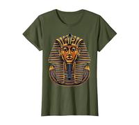 Faraón Egipcio Antiguo Cara sarcófago Egipto Camiseta, Mujer, Verde Oliva, S